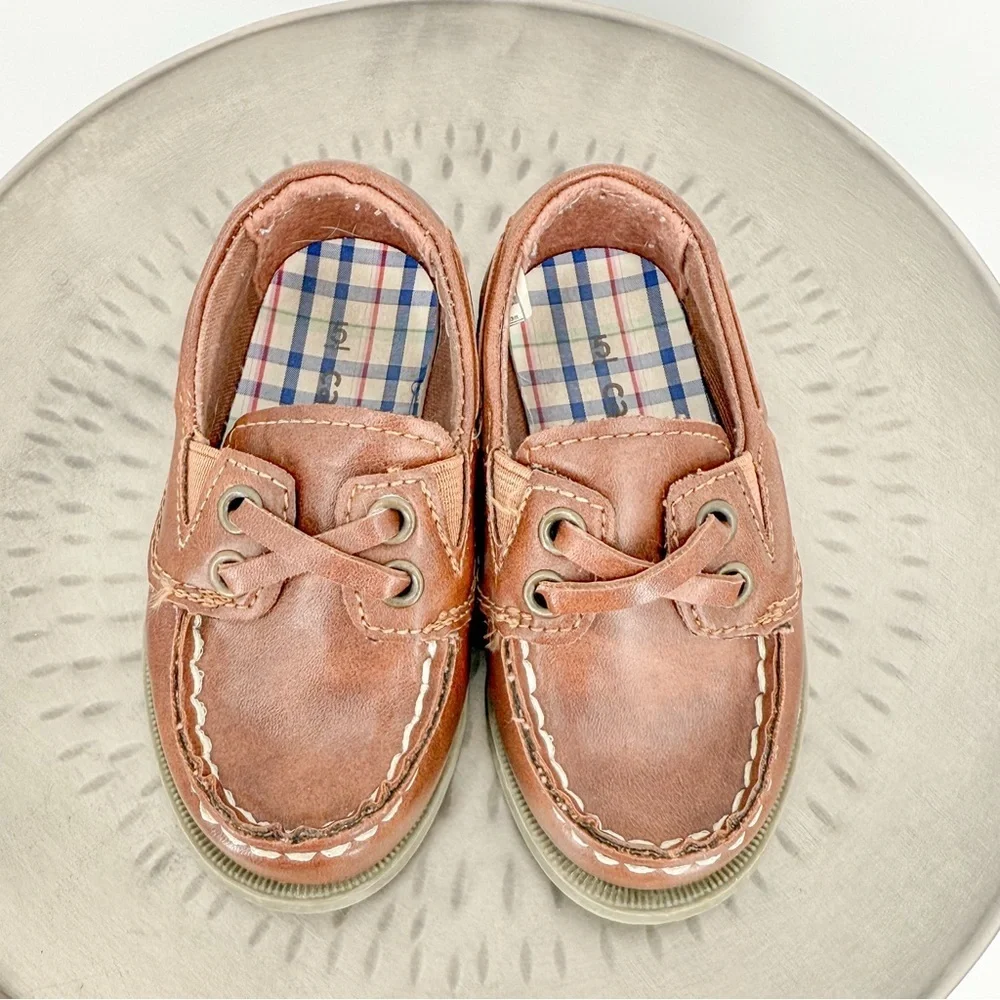 Carter's Brown Dress Shoes with Moccasin Stitching